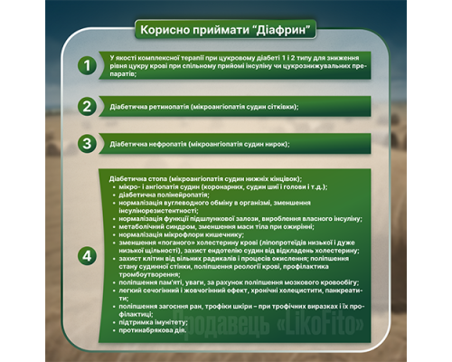 Діафрин капсули при цукровому діабеті №30 